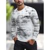 Men's 3D printed long-sleeved T-shirt breathable casual sportswear round neck regular shirt, casual