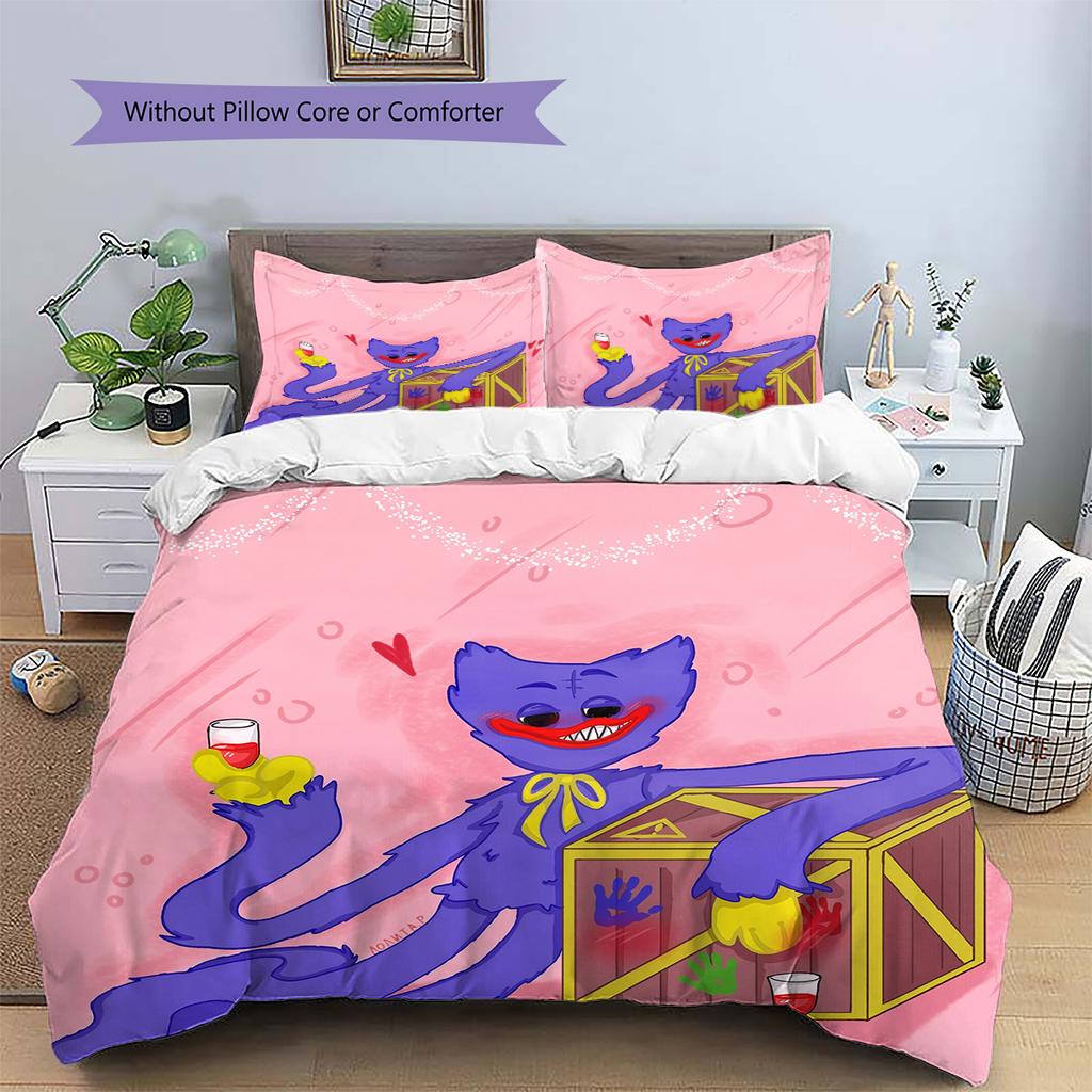 Wogi Pattern Bedding Quilt Set Home Decoration Gift (1 * duvet cover + 2 * pillowcase without core)