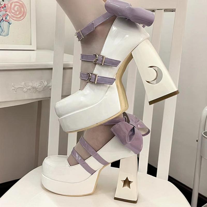 Kawaii Sneakers Platform Y2K Con Design Gatto E Fiocco - Scarpe Casual Donna In Bordeaux E Nero, Suola Alta