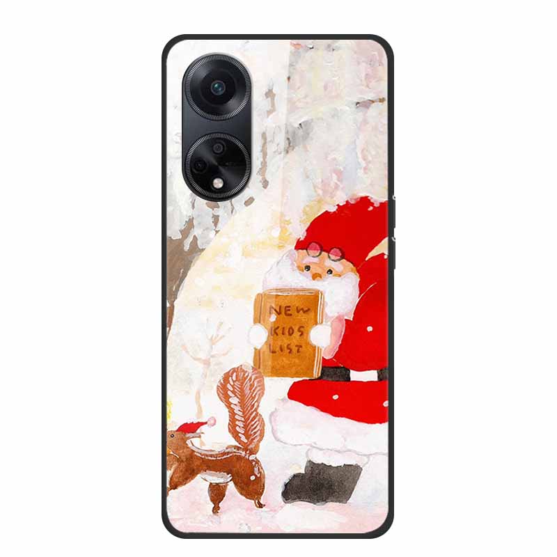

For Oppo A78 Oppo A18 Case Tempered Back Shell Hard Glass Phone Cases For Oppo A38 Cover Coque A58X A98 5G Flowers Funda Oppo A18 4G