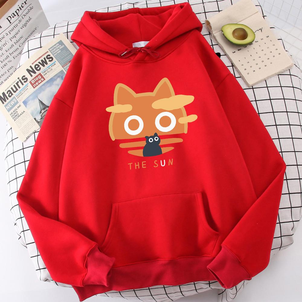 The Cartoon Cat With A Big Face Male Streetwear Comfort Popular Sweatshirt High-Quality Outdoor Hoodies Youth Woolen Sweater