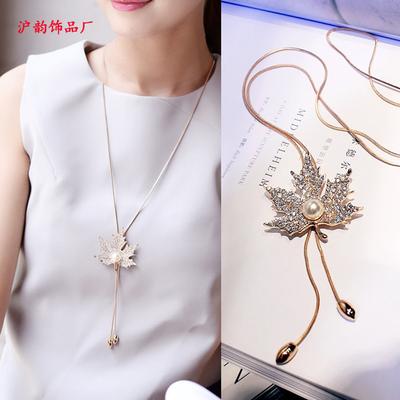 Japanese and Korean Sweater Chain Necklace Female Internet Celebrity Personality Versatile Tassel Long Pendant Accessories