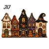 Decorative Wooden Pendant for Party Halloween House Hanging with Hemp Rope Wall Door Haunted Decoration Decoration, Castle Ornaments Pumpkin