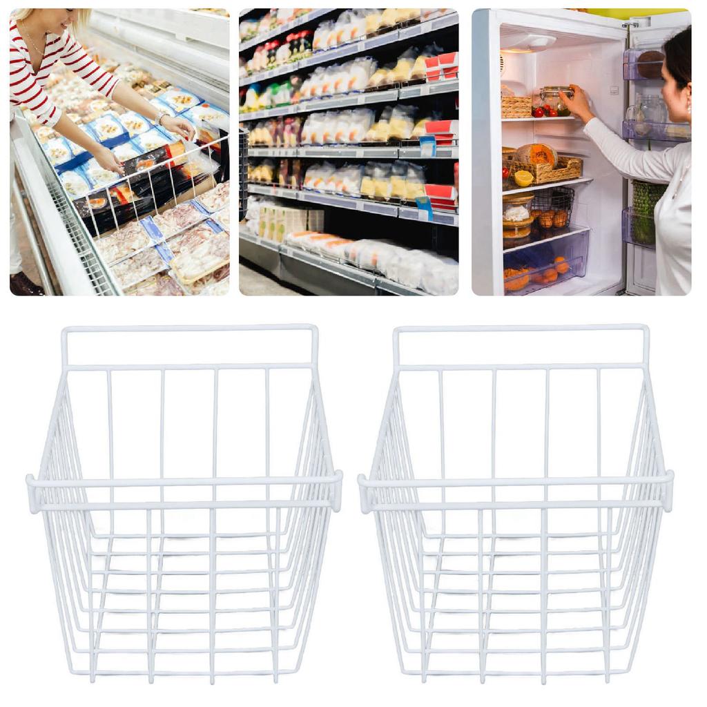 Basket Steel Wire PE Coating Space Saving Multifunctional     Bin for Refrigerator Food Storage