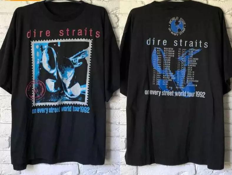 

Футболка Dire Straits Band On Every Street World Tour 1992 Унисекс L