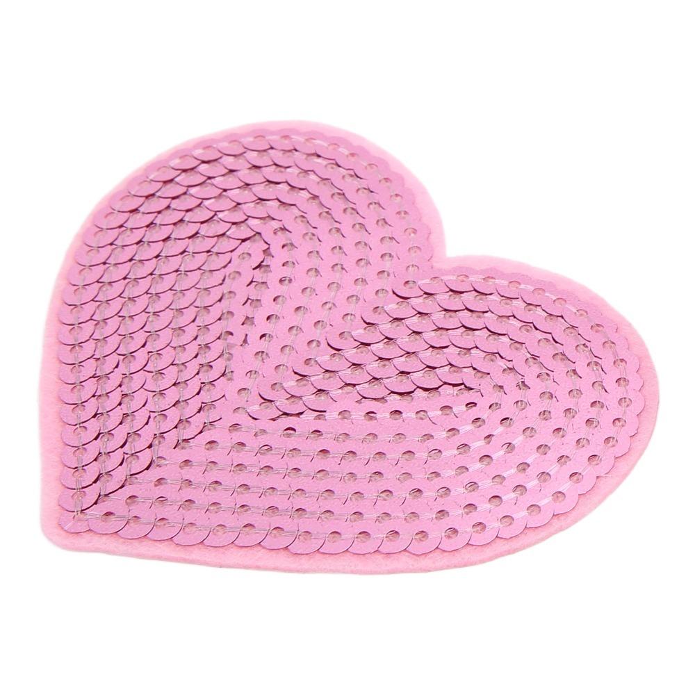 10pcs Iron On Iron On Patches Heart Shape Embroidered Patches Heart Patches Clothing Decoration розовый