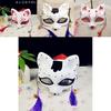 Japanischer Anime Halbgesichts-Fuchsmaske Handbemalt Kitsune Cosplay Halloween Kostüm Zubehör