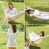 Double Hammock Swing Bed, Thickened Fabric Soft Canvas, Portable Travel Hanging Hammock for Camping and Outdoor, Large