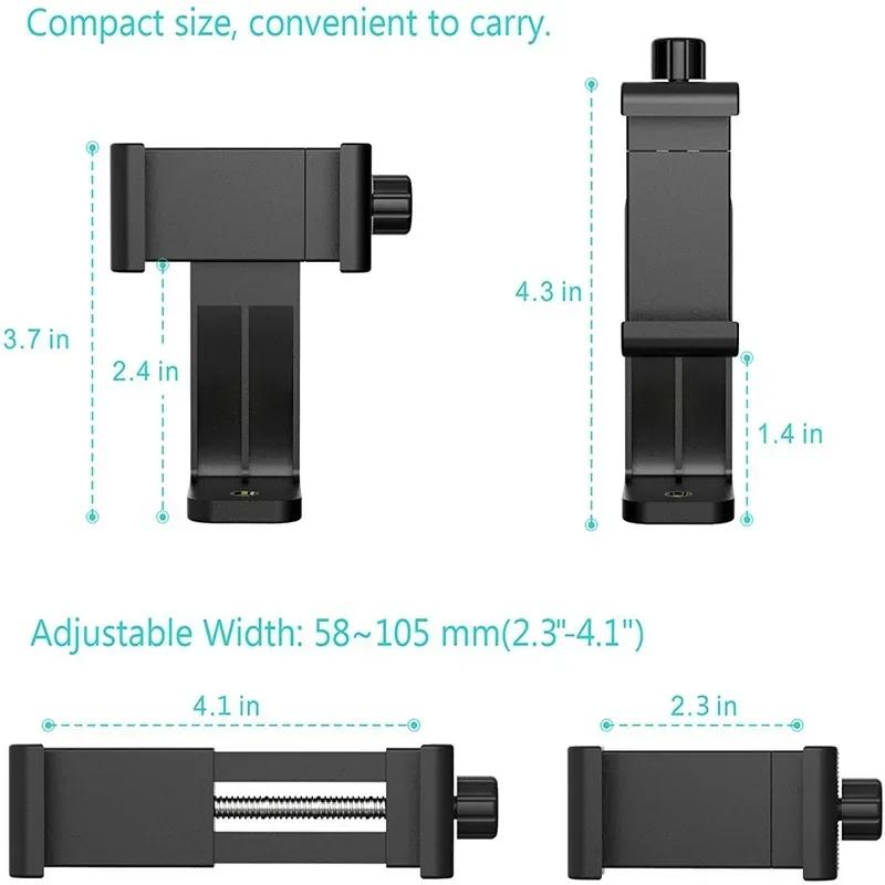360Degree Mobile Phone Clip Compatible with All 1/4 Screw Cellphone Holder Tripod Mount Desk Tripod Accessories for Iphone Stand
