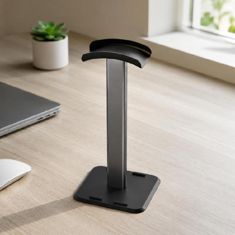 Over-Ear Headphone Stand for Home Desk Storage, Metal Support Post with Wide Top Pad and Flat Base for Office Study and Gaming Areas