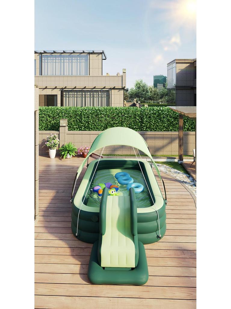 Children's Inflatable Pool with Sunshade