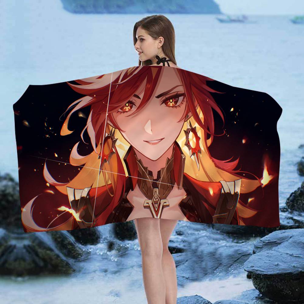 

Genshin Impact Mavuika Big Microfiber Beach Towels Quick Dry Towel Sand Beach Towels Pool Towel for Travel Swim Pool Yoga W40*H60(CM)