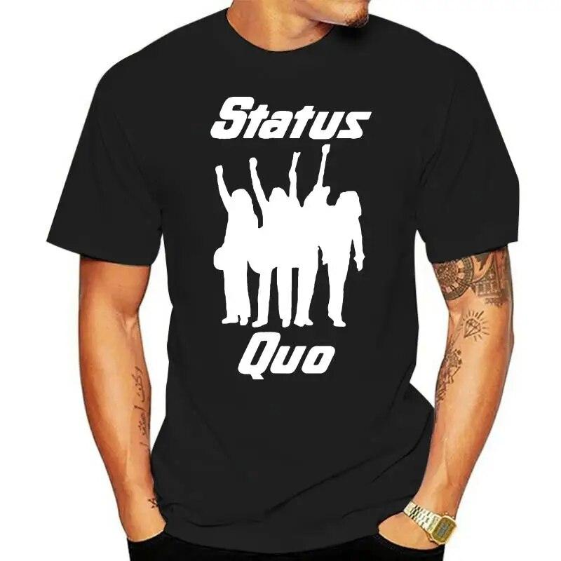 

STATUS QUO SILHOUETTE BAND Музыка Красный, Черный или Белый (S-3XL) ФУТБОЛКА Новинка 2022 года, футболка высшего качества из 100% хлопка высшего качества.