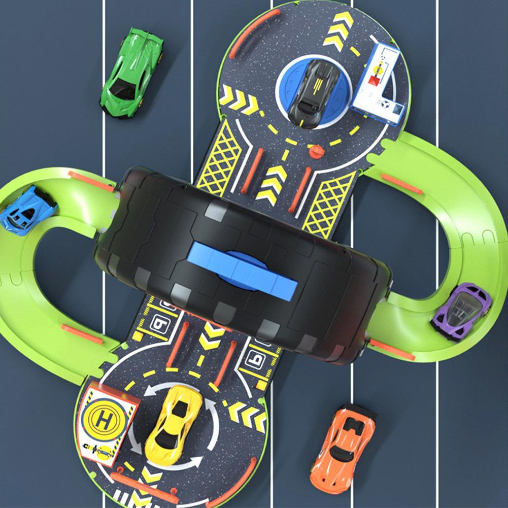 Kids Car Track Toy Tire Parking Lot Toy Parking Garage Toy Playset Birthday Gifts For Boys Girls Aged 3-6