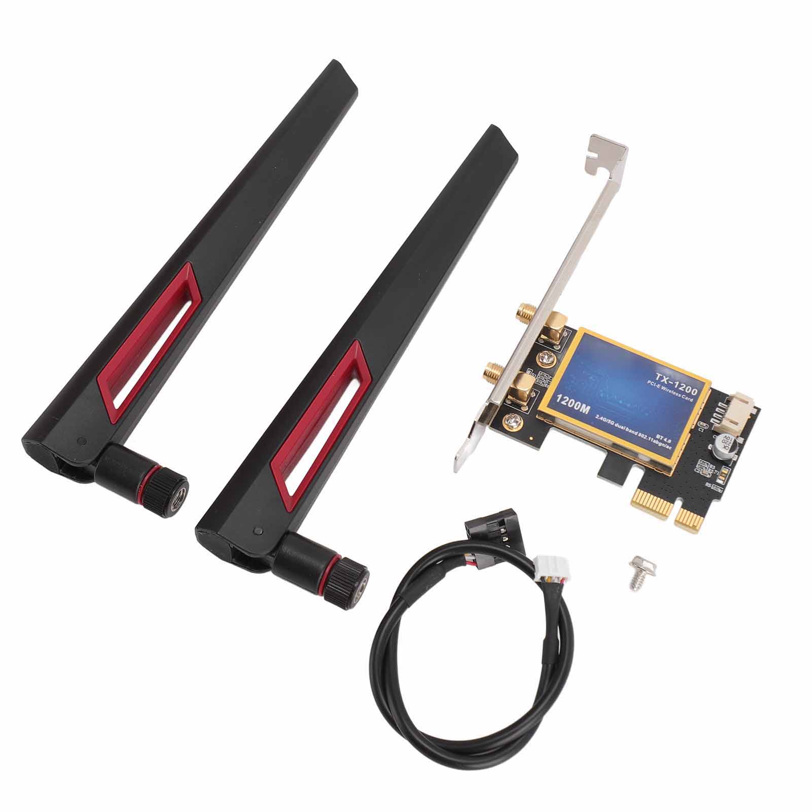 

7260AC WiFi Card 2.4GHz 5GHz Bluetooth 4.0 1200Mbps PCIe X1 Wireless Network Adapter Card with 10dBi Dual Antenna for PC