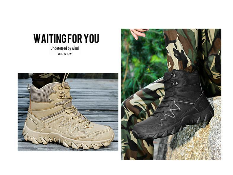 Outdoor Tactical Military Boots - Wear-Resistant Large Size for Climbing, Camping, and Combat Training