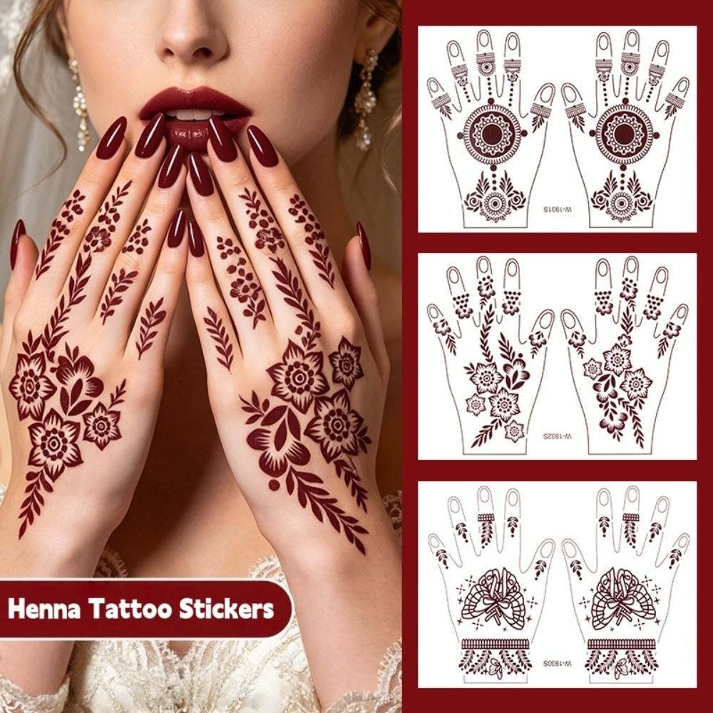 Mehndi Designs Henna Tattoo Stickers Flower Hand Tattoo Body Art Sticker  Music Festival