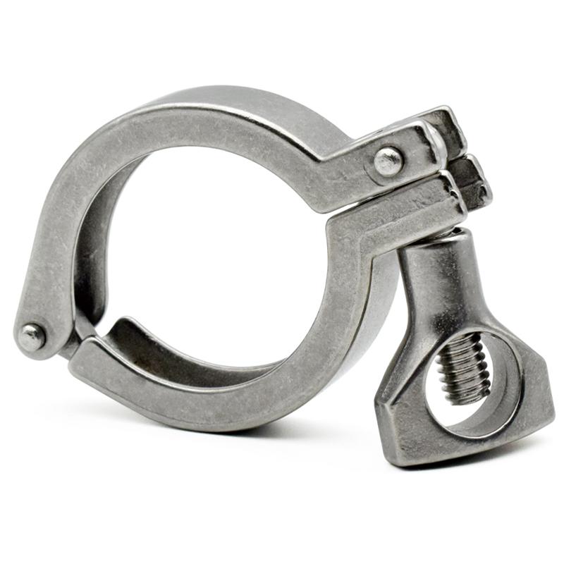 Abrazadera de Tres Clips Sanitaria de 1.5"-4", Acero Inoxidable SS304 Manga de Abrazadera de Trébol Accesorios de Conexiones de Anillo Sanitario.