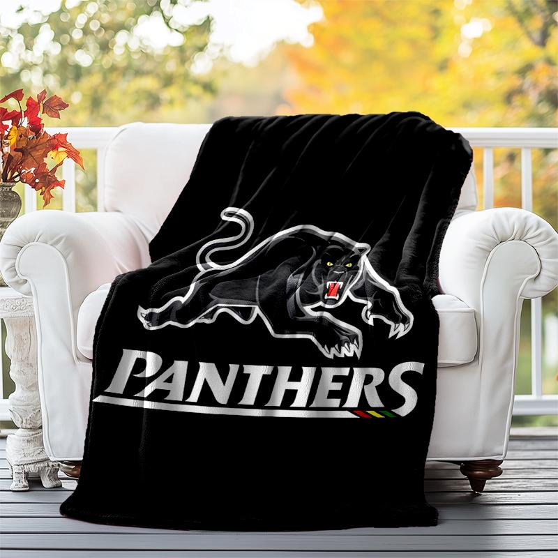 Panthers Flannel Blanket Soft All-Season Throw, Design for Camping, Car Travel, Hiking Sofa, Bed, Office Perfect Gift for Parties