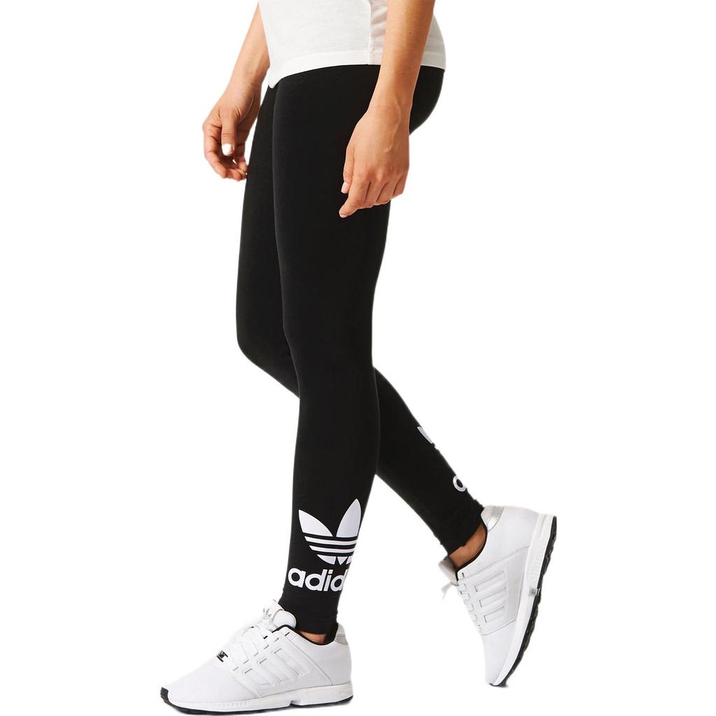 Adidas Originals – Schmal geschnittene Fitnesshose mit Trefoil-Buchstaben-Logo-Print – Damen-Unterteile – Schwarz AJ8153