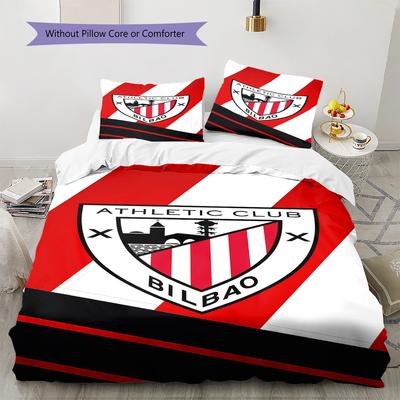 Conjunto de edredón y fundas de almohada con patrón del Athletic Club Decoración del hogar Regalo de cumpleaños (1 * funda nórdica + 2 * fundas de almohada, sin núcleo)