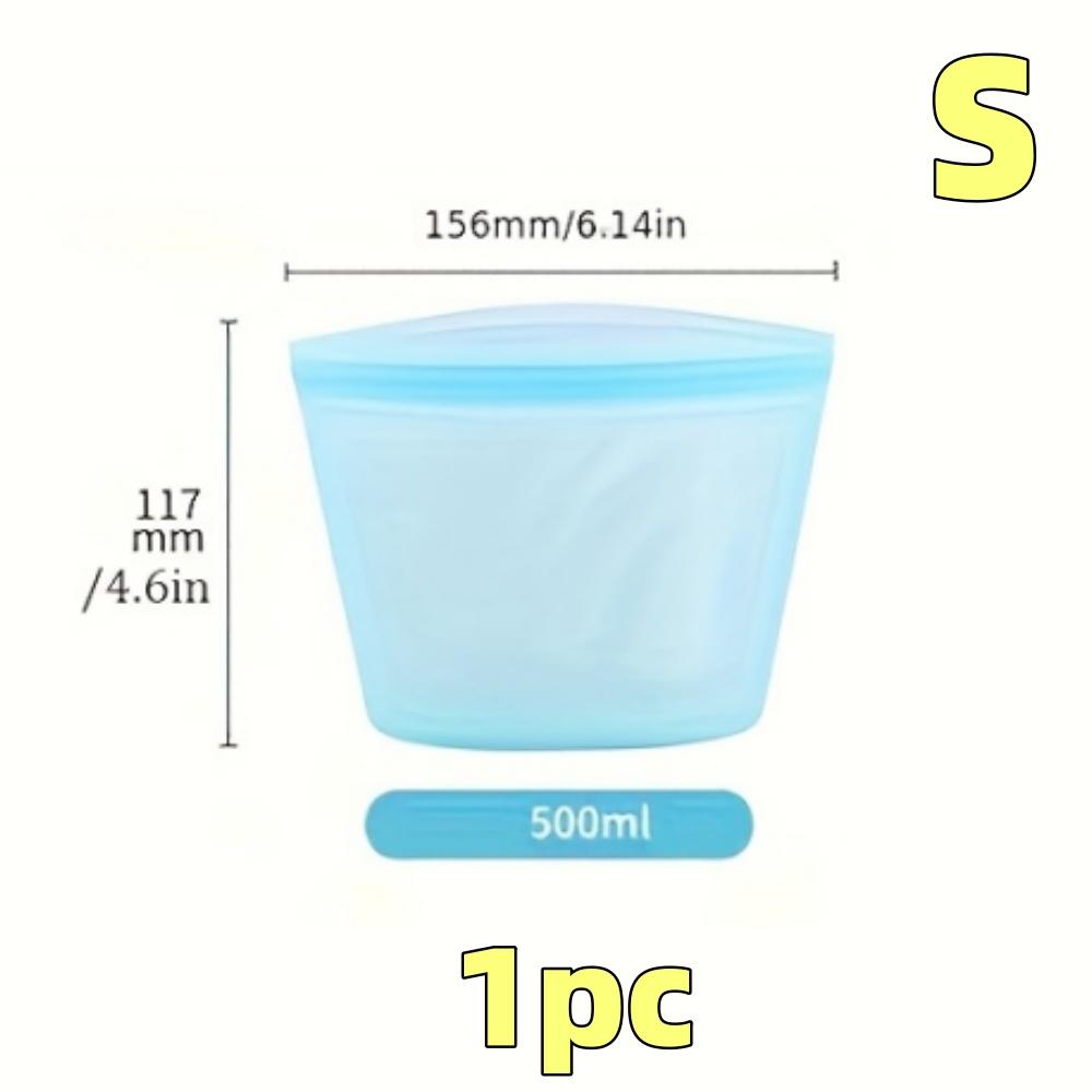 1/3pcs Silicone Food Containers Reusable Storage Bags Leakproof Ziplock Bag Set for Fridge Freezer Fresh-Keeping Kitchen Organiz