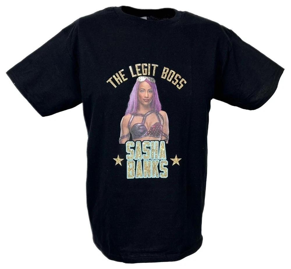 Sasha Banks The Legit Boss Kids Black Tshirt M