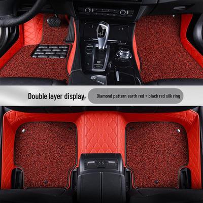 Car Silk Ring Floor Mat: Single Piece Carpet for Driver, Passenger, Rear Row - Custom Fit for Specific Car Models
