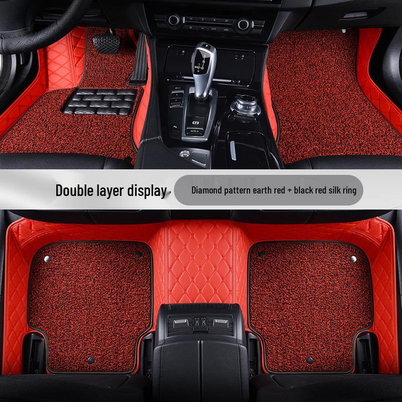Premium Double/Single Layer Diamond Car Floor Mats - Full Coverage, Dirt-Resistant, Fits Thousands of Models
