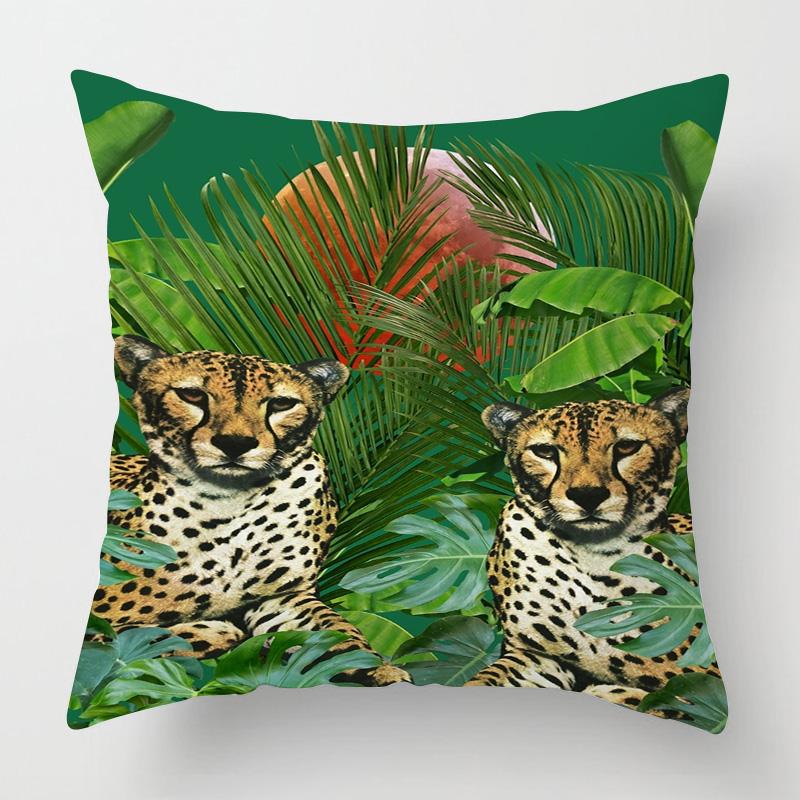 Geometric Animal Print Pillow Cover - Printed Machine Washable Cushion Case For Modern Home & Sofa Decor