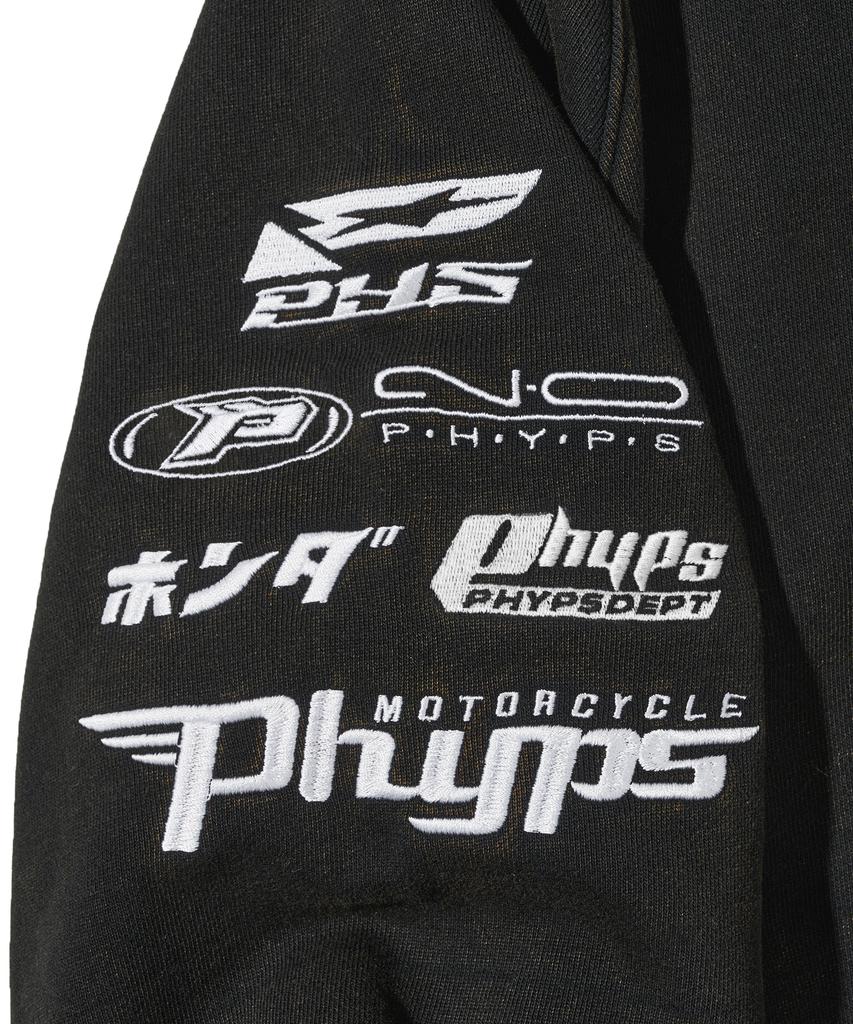 Phyps Felpa con Cappuccio e Zip da Motociclista Honda Racing_Nero