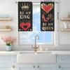 2pcs Be My King/queen Printed Curtain for Home Decor - Rod Pocket Window Treatment for Bedroom, Office, Kitchen, Living Room