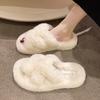 Mao Mao Slippers Female Spring and Autumn Thick Bottom Versatile Fairy Style Fashion Cross Home Plush Cotton Slippers