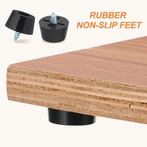 PATIKIL Rubber Furniture Feet Pads, 15x12x8mm, Anti-Vibration, Anti-Slip Bumpers, 3mm Screw-In Round Black Pads, for Electronics, Furniture, Cutting B