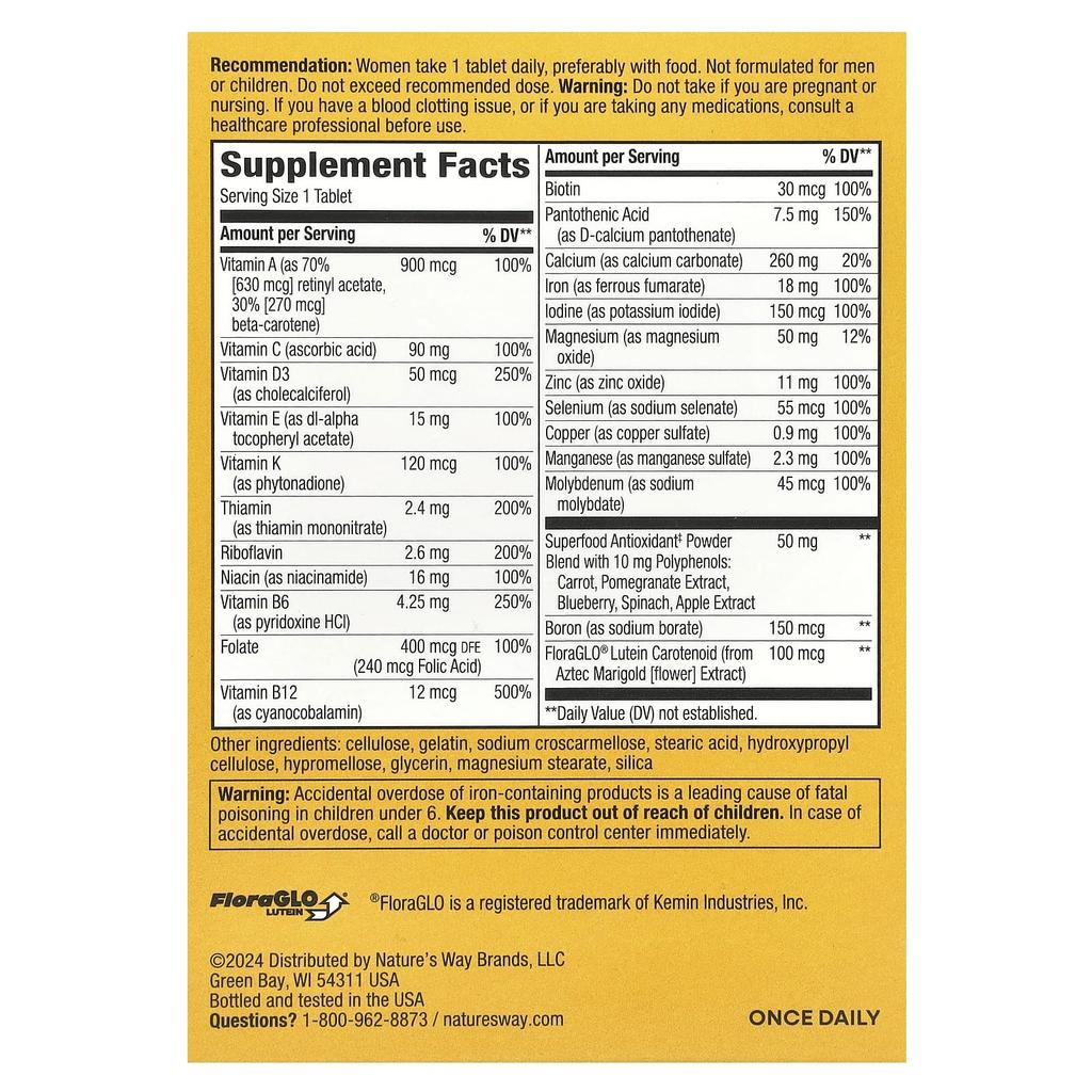 Nature's Way Lebendig!® Frauen Komplett-Multivitamin, 50 Tabletten