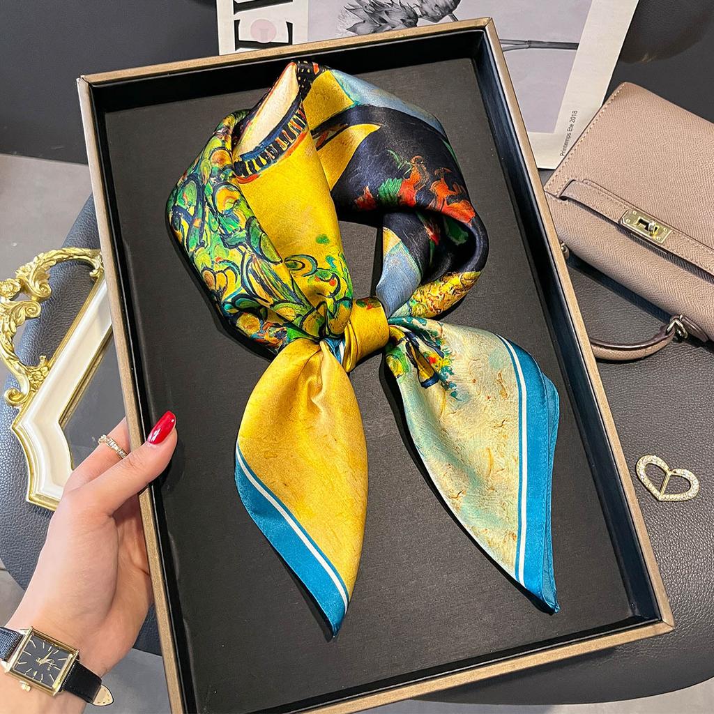 100% Pure Silk Scarf Women Hairband Foulard Square Female Luxury Fashion Hair Neckerchief Lady Shawl Wraps Hijab Bandana Scarves