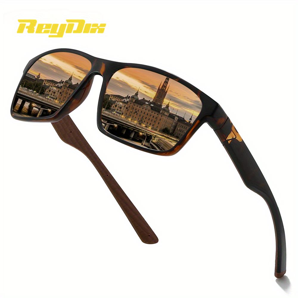 

Солнцезащитные очки ReyDix унисекс с квадратной поляризацией, красочные, модные спортивные солнцезащитные очки для езды на велосипеде, UV400 коричневый