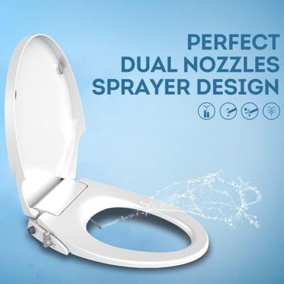 Nicht-Elektrischer Bidet-Toilettensitzbezug Soft-Close Doppel-Düse Manuelle Steuerung Bidet-Sitz Zuhause Universeller Toilettensitzdeckel