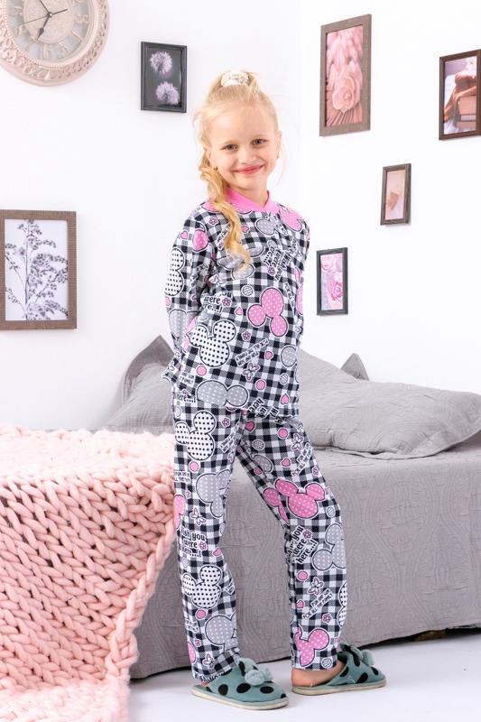 Girls’ Button-Up Pajama – Soft Fabric & Cute Prints, Demi-season, 6077-024-5 HC