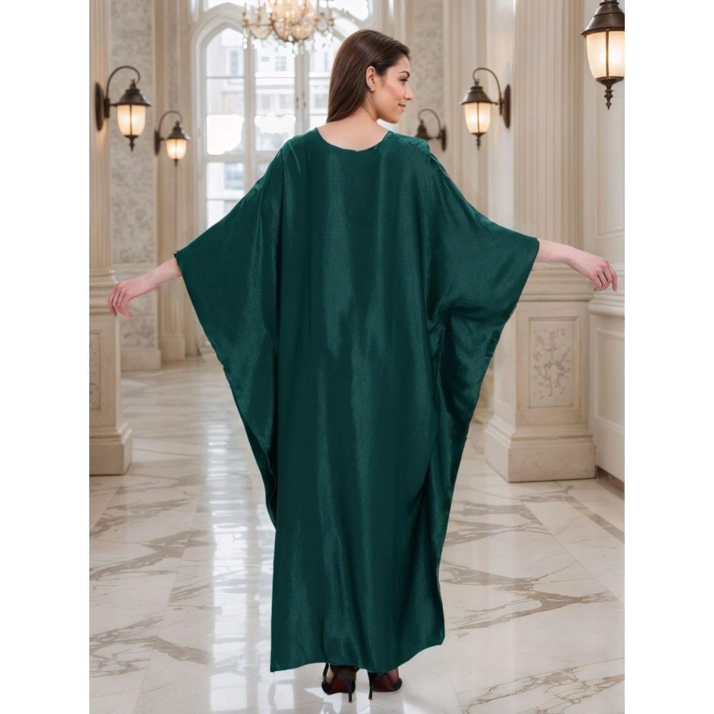 Gold Luxury Beach Dress Woven Holiday Robe Loose Plus Size Turkish Kaftan Dress