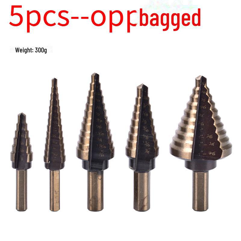 British Black & Yellow 5-Piece Pagoda Drill & Hand Punching Tool Set