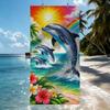 Tropicaler Delfin-Aufdruck LOVER Handtuch Schnelltrocknend Strandhandtücher Sind Geeignet Für Schwimmbäder Camping Yoga Und Das Fitnessstudio