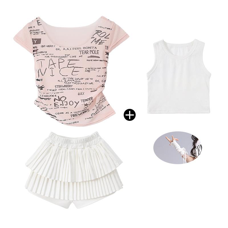 Children's Jazz Dance Costume Girls Sweet Cool Children's Catwalk JAZZ Women's Troupe Vest Girls Street Dance Costume Summer