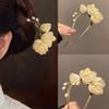 Nieuwe Chinese Magnolia U-vormige haarspeld, high-end antieke metalen haarspeld accessoires, hoofddeksels, haaraccessoires, parels.