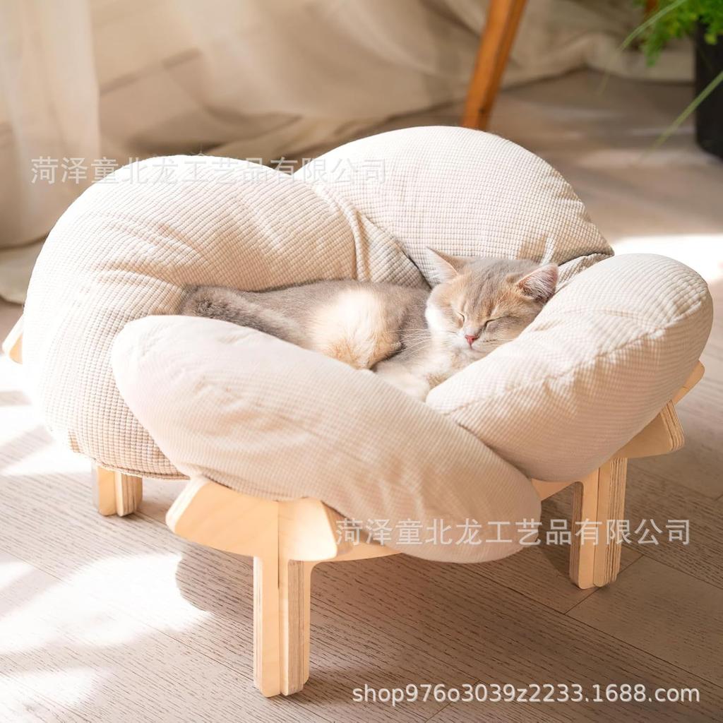 Wooden cat litter indoor pet small sofa bed small climbing frame removable cat litter