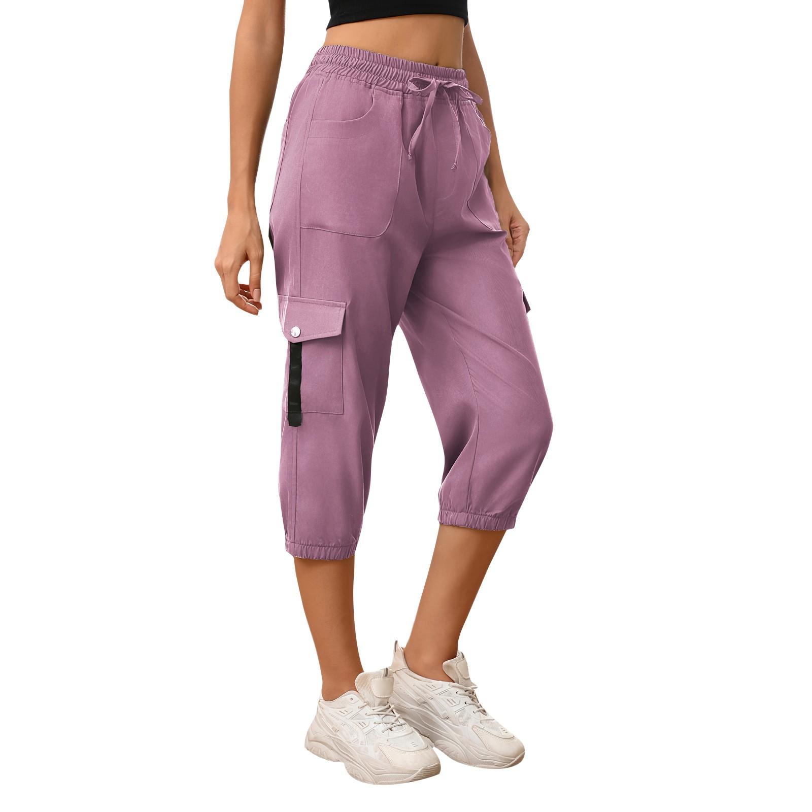 

Women s Fashion Solid Color Casual Workwear Drawstring Casual Mountaineering Pants XL