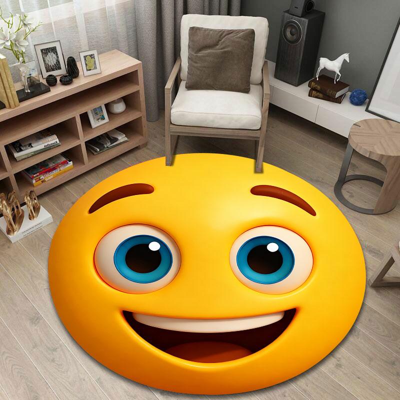 Whimsical Round Halloween Multicolor Floor Rug, Non-Slip Floor Mat for Laundry Room