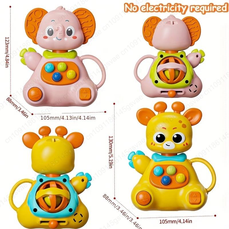 Cute And Interesting Hand-Held Baby Rattle, Puzzle Early Education Elephant/Deer Rattle Plastic Ball, ABS Material