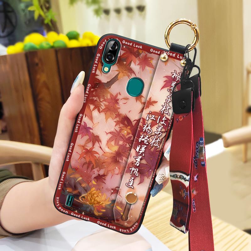 Soft case Silicone Phone Case For Blackview A60 Pro Waterproof Back Cover Kickstand Anti-knock Anti-dust Durable Lanyard