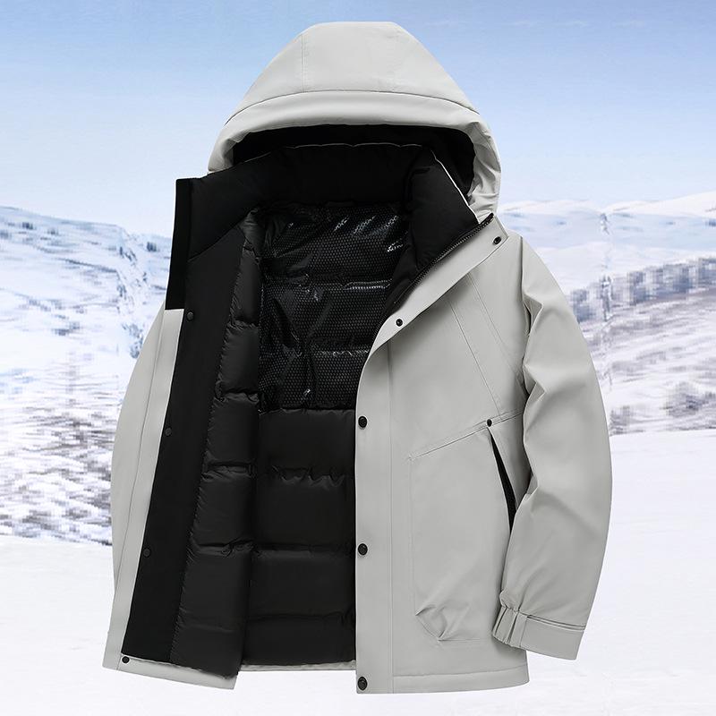 Men's Winter Waterproof Mountaineering Down Jacket - Unisex Casual Light Luxury Outdoor Wear